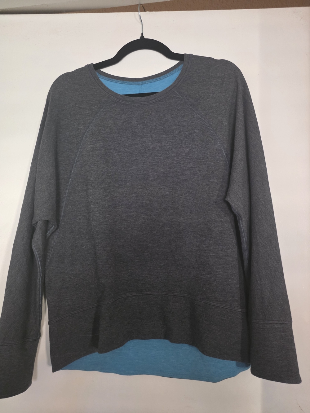 Lululemon Women's Charcoal Heather Crewneck Sweater. Reversible.